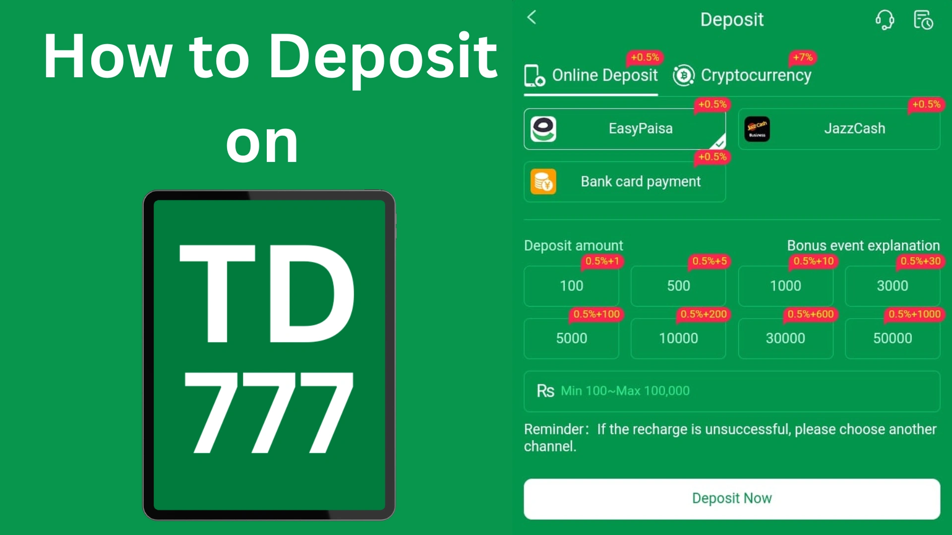 td777 deposit